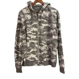 Anthony Morato Men’s Camouflage Zip-Up Hoodie with Pockets XXL